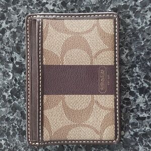 Coach Monogram Card Holder Brown